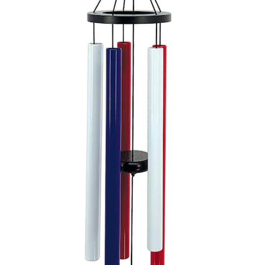 Sunset Vista Designs® 40" Stained Glass Soaring Eagle & Flag Wind Chime